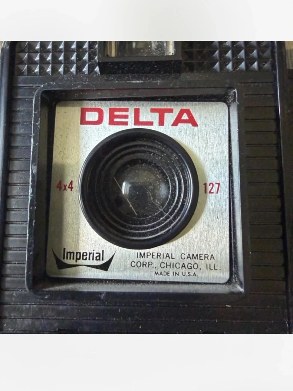 Imperial Delta 1960s Black 4x4 Camera with #127 Silver Flash Reflector